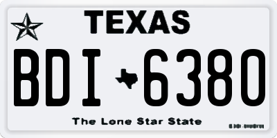 TX license plate BDI6380