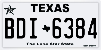 TX license plate BDI6384