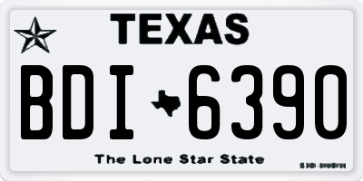 TX license plate BDI6390