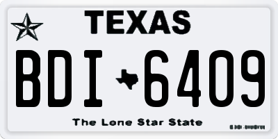 TX license plate BDI6409