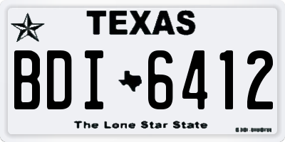 TX license plate BDI6412