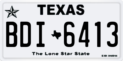 TX license plate BDI6413