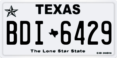TX license plate BDI6429