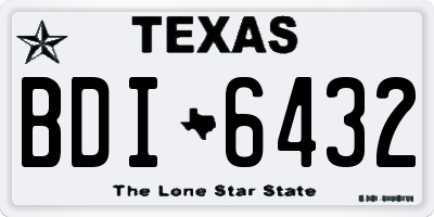 TX license plate BDI6432