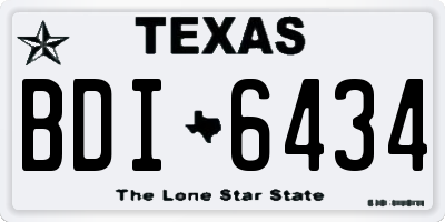 TX license plate BDI6434