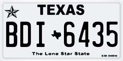 TX license plate BDI6435