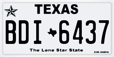 TX license plate BDI6437