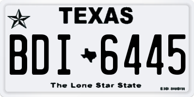 TX license plate BDI6445