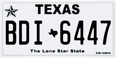 TX license plate BDI6447