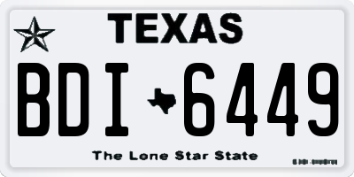 TX license plate BDI6449