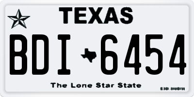 TX license plate BDI6454