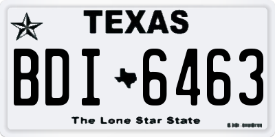 TX license plate BDI6463