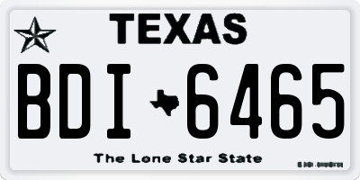 TX license plate BDI6465
