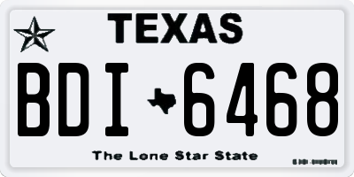 TX license plate BDI6468