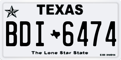 TX license plate BDI6474