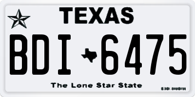 TX license plate BDI6475