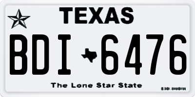 TX license plate BDI6476