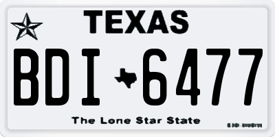 TX license plate BDI6477