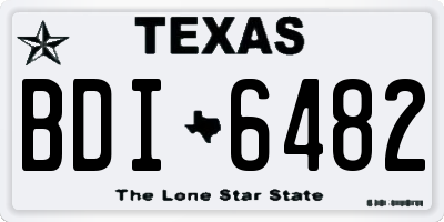 TX license plate BDI6482