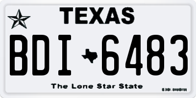 TX license plate BDI6483