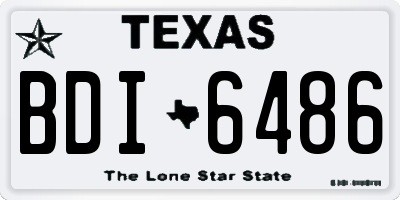 TX license plate BDI6486
