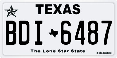 TX license plate BDI6487