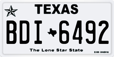 TX license plate BDI6492