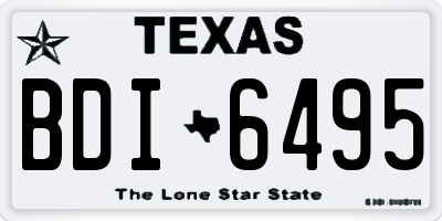 TX license plate BDI6495