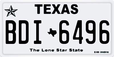TX license plate BDI6496