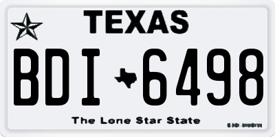 TX license plate BDI6498