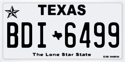 TX license plate BDI6499