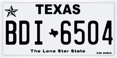 TX license plate BDI6504