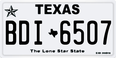 TX license plate BDI6507