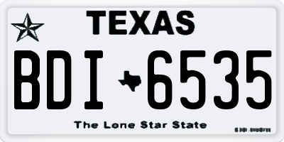 TX license plate BDI6535