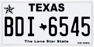 TX license plate BDI6545