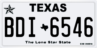 TX license plate BDI6546