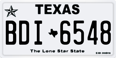 TX license plate BDI6548