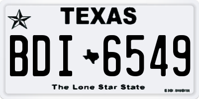 TX license plate BDI6549