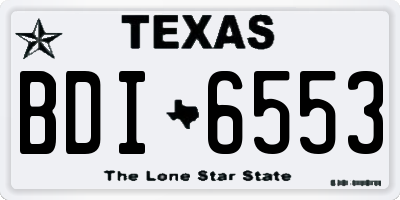 TX license plate BDI6553