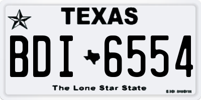 TX license plate BDI6554