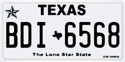 TX license plate BDI6568