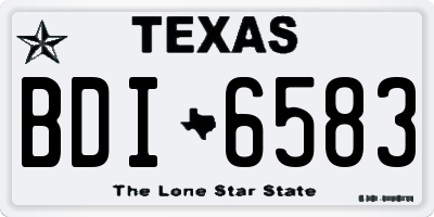 TX license plate BDI6583