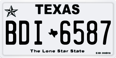 TX license plate BDI6587