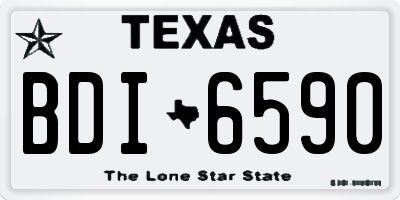 TX license plate BDI6590