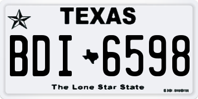 TX license plate BDI6598