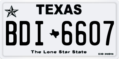 TX license plate BDI6607
