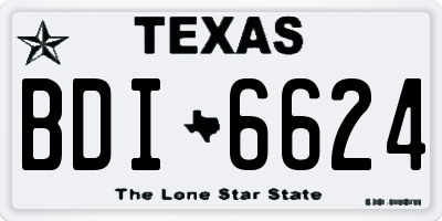 TX license plate BDI6624