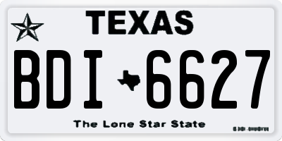TX license plate BDI6627