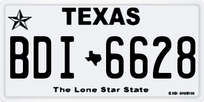 TX license plate BDI6628