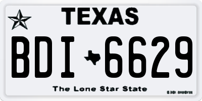 TX license plate BDI6629